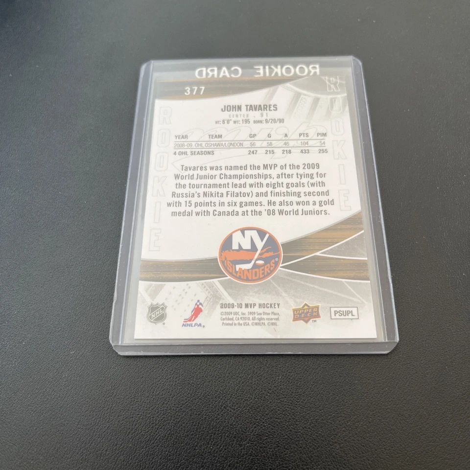 2009-10 Upper Deck MVP Rookie Gold Script /100 John Tavares #377 Rookie RC - Image 3 of 4