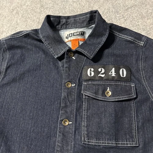 Duluth Trading Co 40 Grit Mens XL Elvis Jailhouse Rock 6240 Denim Chore Jacket image 2