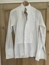 White Wing Collar Dress Shirt 14 1/2  37cm Neck, Made In England, French Cuff.