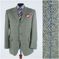 Mens Knitted Blazer 44R US Size ROY ROBSON Windowpane Wool Sport Coat Jacket