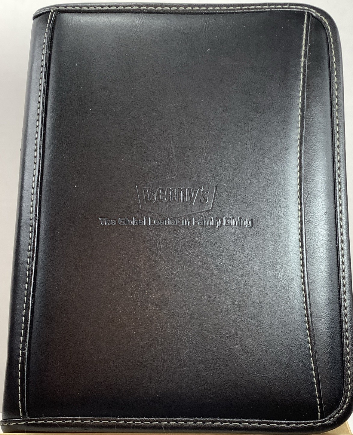Denny’s Leeds Genuine Leather Zip Portfolio Organizer Restaurant NOS Vintage