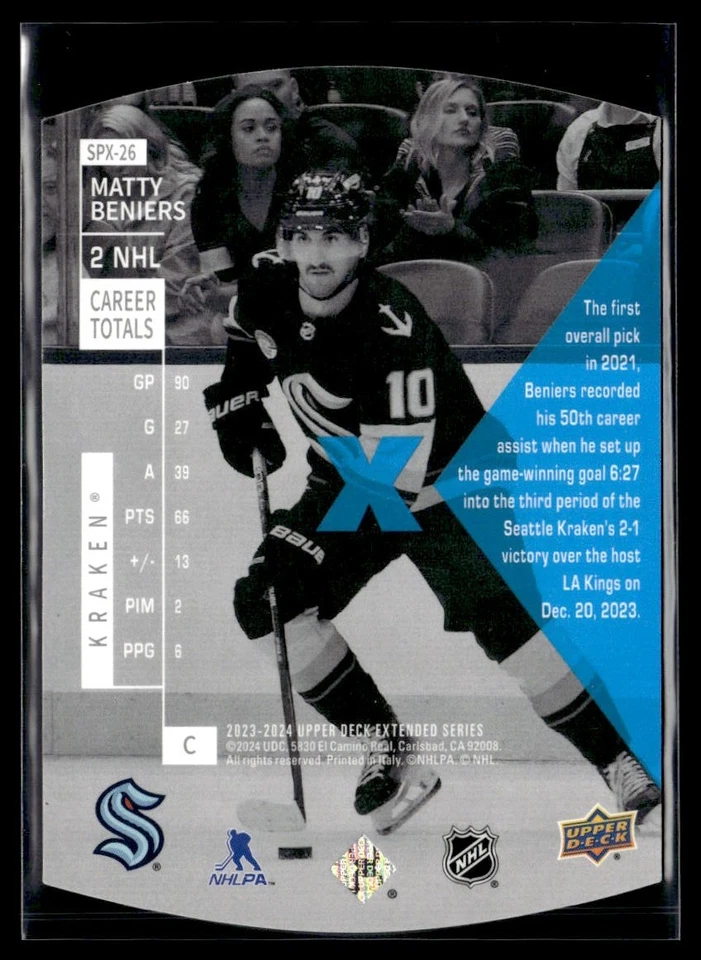 2023-24 UD Extended Series Holoview #SPX-26 Matty Beniers - Image 2 of 2