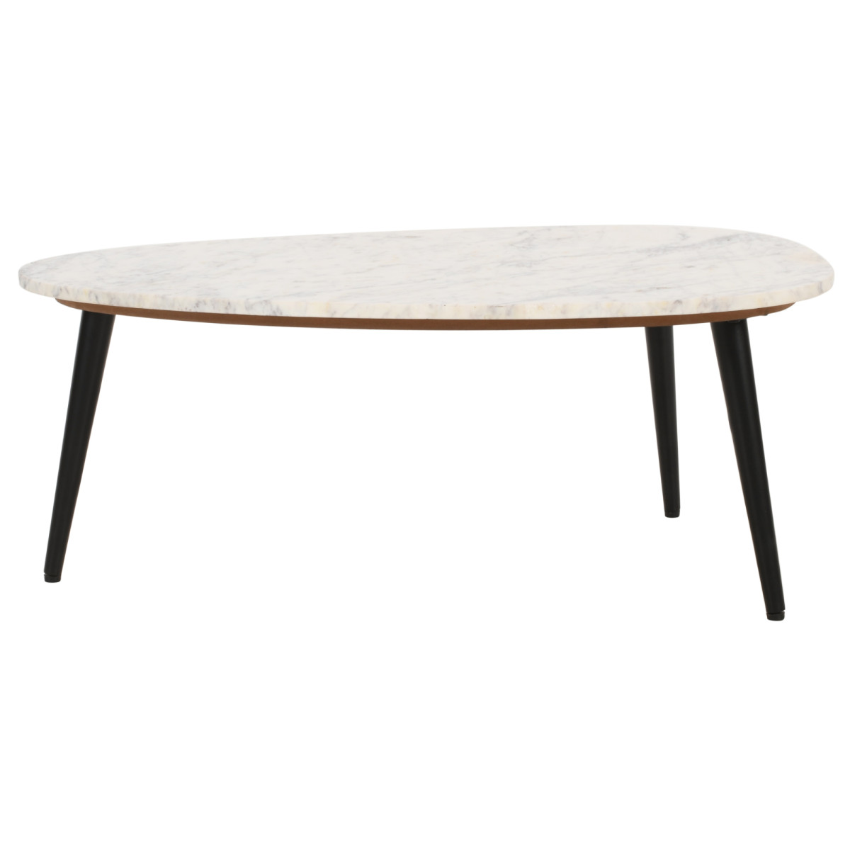 Brooklyn Opal White Marble Top Coffee Table - Metal Base - Handmade in India - Image 3