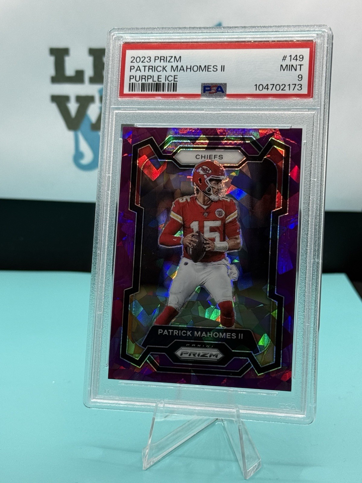 2023 Panini Prizm Patrick Mahomes II #149 Purple Ice  #/225 PSA 9 KC MVP