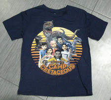 Jurassic World Park Kids Camp Cretaceous Navy Blue T-Shirt Size M Medium