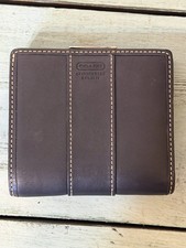Vintage Coach Black Leather Bifold Small Wallet 3.5" X 4" X 1"