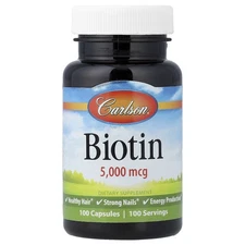Biotin, 5,000 mcg, 100 Capsules