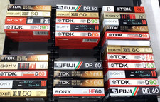 Vintage Cassettes 30 Tapes Sealed With Black Case Holds 36 Tapes Storage Case
