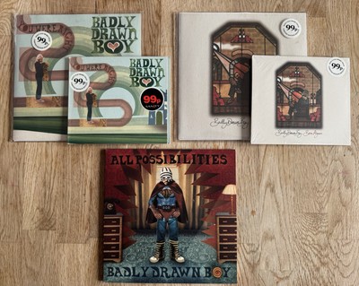 BADLY DRAWN BOY CD & 7  VINYL SINGLES (YOU WERE/BORN AGAIN/ALL POSSIBILITIES)