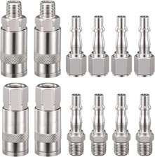 12PCS Euro Air Line Hose Fitting Connector 1/4'' BSP Male Female Quick Release