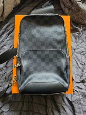 Authentic Louis Vuitton Avenue Sling Bag Damier Graphite Black Canvas