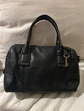 FOSSIL Black leather grab bag 