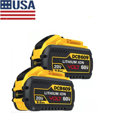 #ad 2Pcs For DeWalt 20V 60V Max 9.0AH Lithium Ion Battery DCB609 Battery $89.00