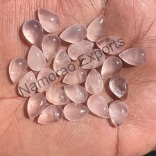 Natural Rose Quartz Pear 4x6 mm to 15x20 mm Cabochon Loose Gemstone Lot