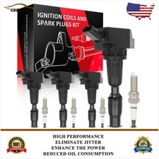Ignition Coils & Spark Plugs Kit For Hyundai Santa Fe Sport 2016-2018 2.0L 2.4L