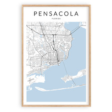 Pensacola Florida Map Print, Florida Poster, Florida Gift, Florida Home Pensacola Florida Map Print, Florida Poster, Florida Gift, Florida Home
