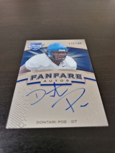 Dontari Poe 2012 Press Pass Fanfare Football Rookie Auto Card /199 NFL Memphis - Picture 1 of 3