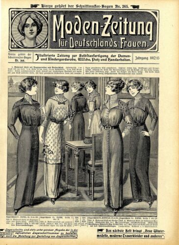 Illustr. fashion newspaper of women's and children's wardrobe and handicrafts no.48 from 1912/13 - Picture 1 of 1