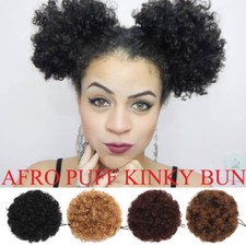 Natural Afro Puff Drawstring Hair Bun Synthetic Kinky Curly Ponytail Extensions