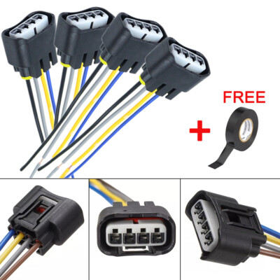 Coil Plug 4-PCS Ignition Coil Connector Plugs For 2002-2010 Toyota Camry 2.4L - Female Harness Pigtails 2010 Toyota Prius Ignition Coil - Foto 6