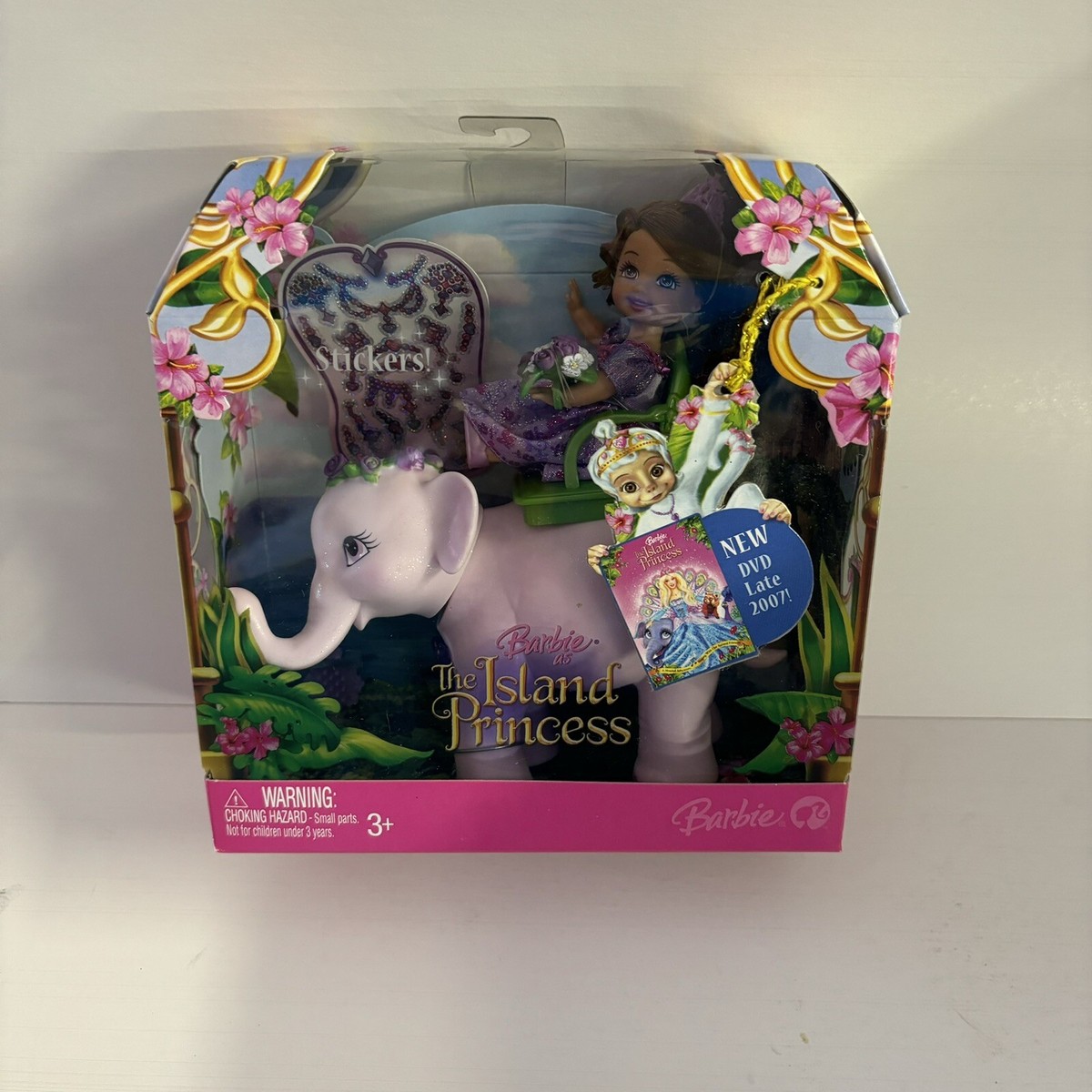 ビリーアイリッシュ Barbie 4点セット BARBIE 2007 THE ISLAND PRINCESS SHELLY WITH ELEPHANT K8112 MATTEL