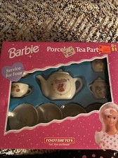 Barbie Porcelain Tea Party Dish Set Tootsie Toy Service For Four 1997 Vintage