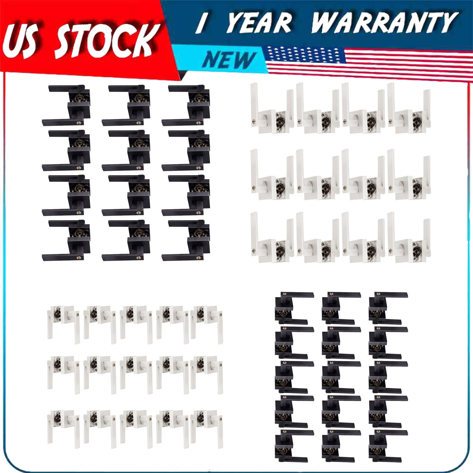 Privacy Door Locks Passage Handles Brushed Nickel Entry Lock keyed Levers-image