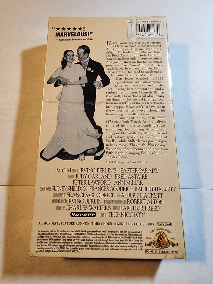 EASTER PARADE - Factory Sealed - VHS - Judy Garland B2 - Image 2 of 2