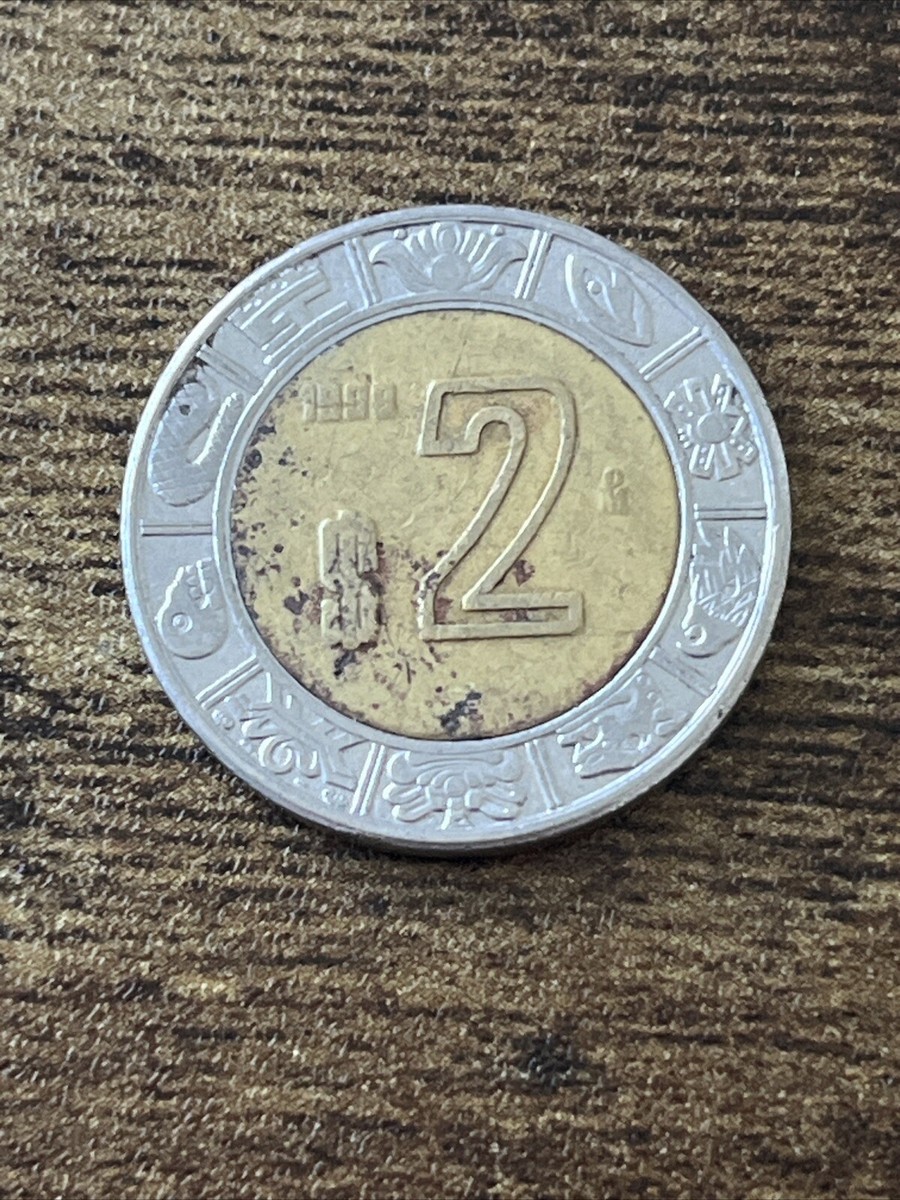 1998 Mexico 2 Peso Bimetallic Actual Coin TK6716* | eBay