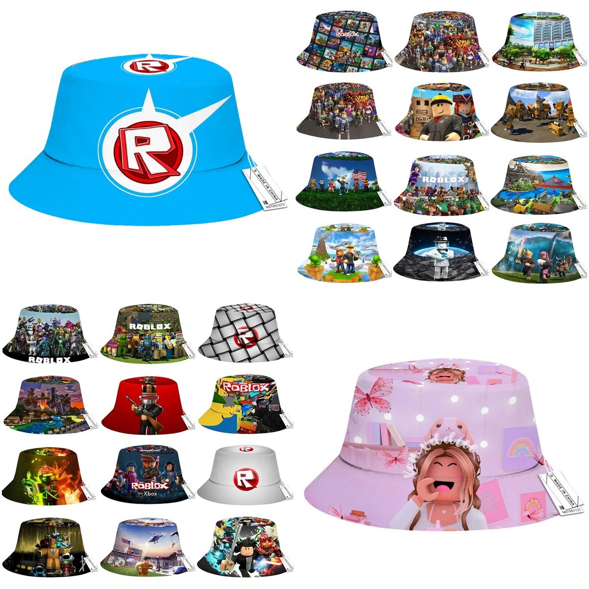 Print Design Roblox Characters Bucket Hat Unisex Summer Fisherman