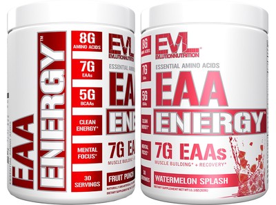 EVL EAA Energy BCAA Muscle Recovery Powder, Clean Energy - Choose Flavor 30srv