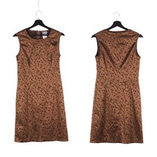 Dolce & Gabbana AW1996 Vintage Bronze Brown Floral Short Dress size 30 / 44 90s