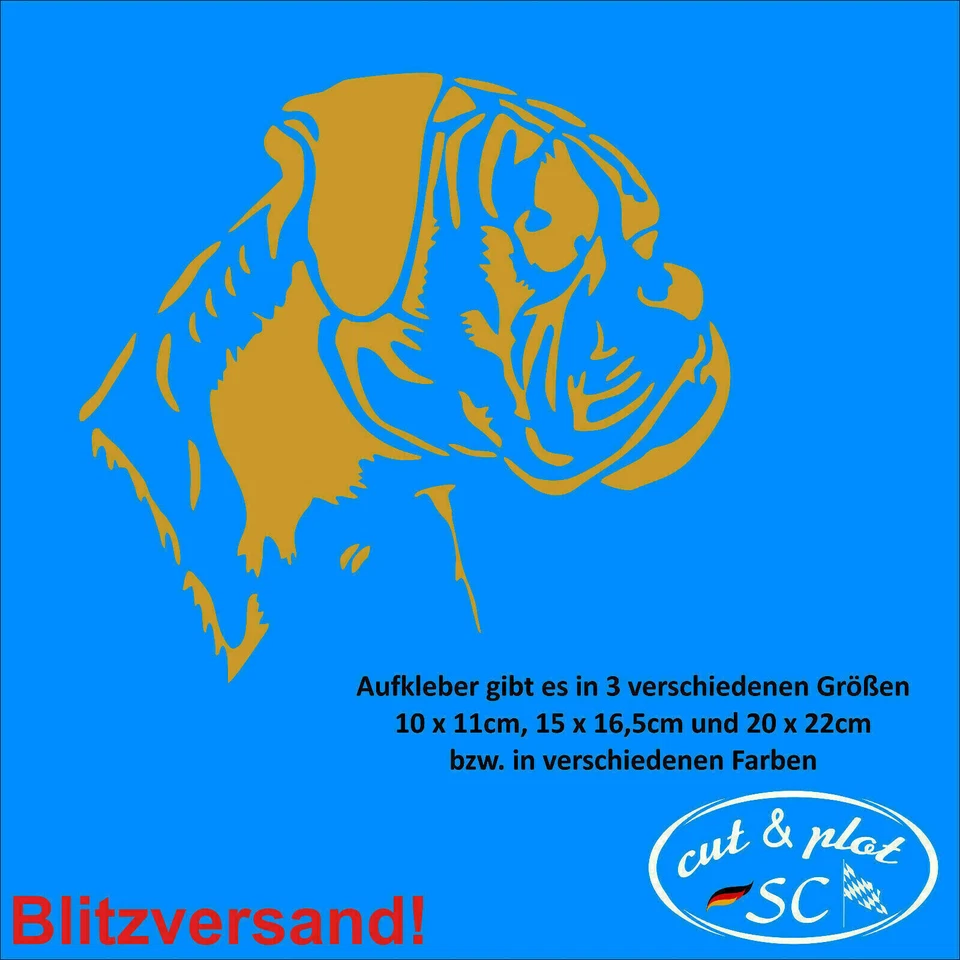 Boxer Aufkleber Auto Hund Tattoo deutscher Boxer Dog Sticker Autoaufkleber SC033 - Bild 4 von 4