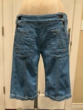 Stella McCartney Medium Wash "Cut & Zip Short" Denim Bermuda Shorts, Size 28