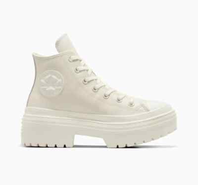 Converse Chuck Taylor All Star Lugged Heel Leder Plateau High-Top Schuhe Ecru