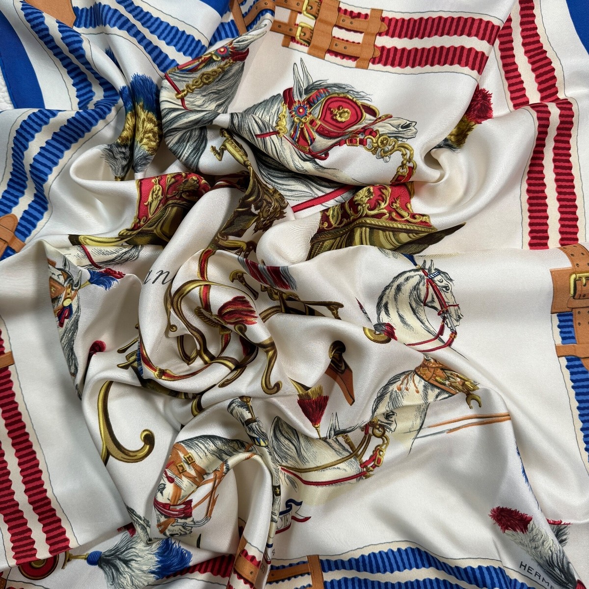 Hermes Silk Scarf 90cm, Panacher Fantasie Vive la France 1984
