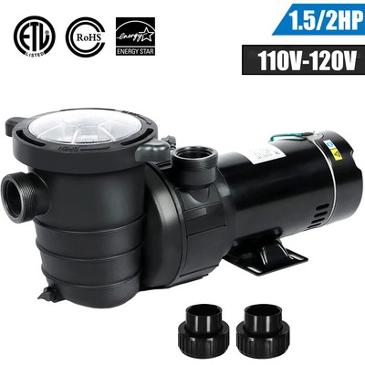 2/1.5HP In/Above Ground Swimming Pool pump motor 110-120V Hayward w/6.6ft Corded