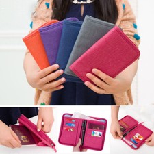 Travel Passport Holder Multi-function Document Package Multiple Card Wallet US