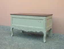Cassapanca panca provenzale, laccata Shabby Chic, piano ciliegio, '800 - 120 cm!