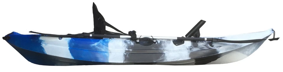 2.7M Fishing Kayak Single Sit-on Kayak 5 Rod Holders Seat Paddle blue Black Whit - image 4 of 4