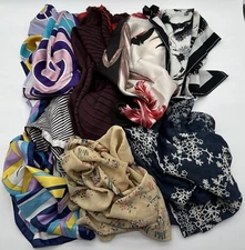 LOT OF 8 VINTAGE WOMEN'S SCARVES ~ Vera, Paoli, Beneton and more