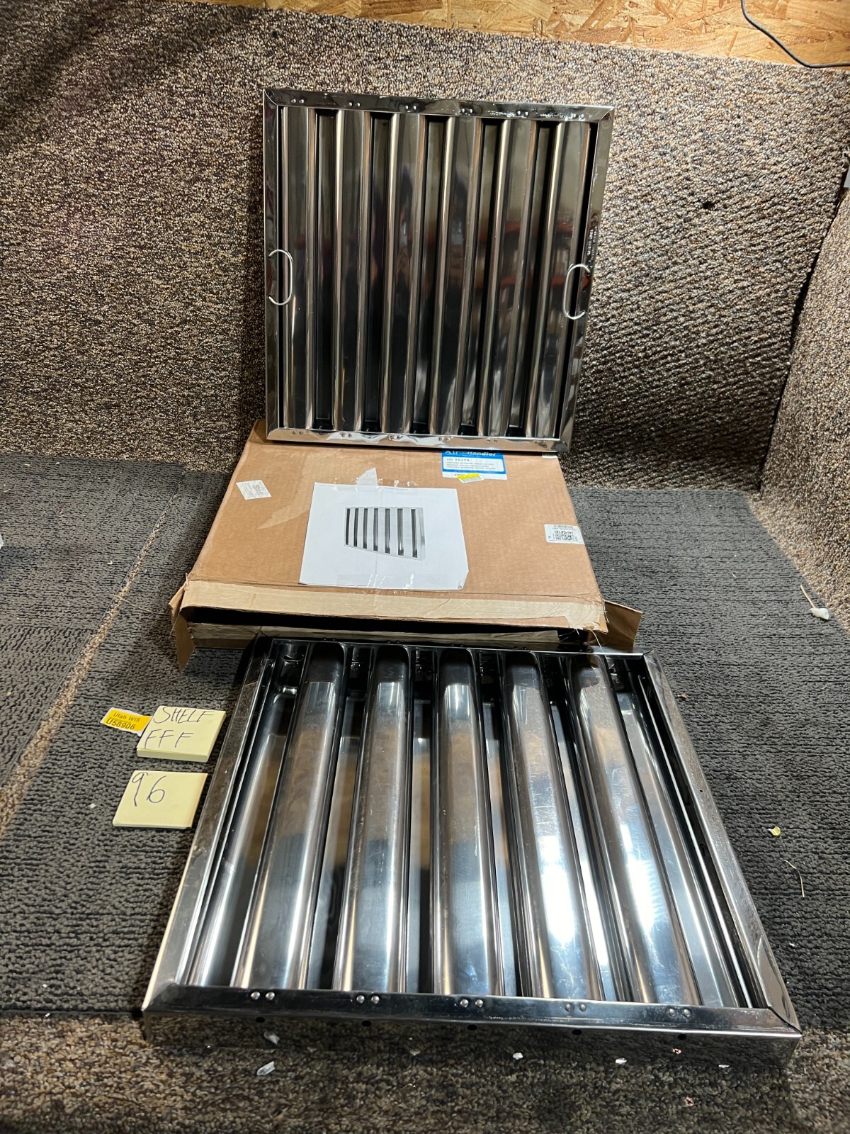 BOX OF 2 Air Handler 2EJY8 Range Hood Stainless Steel Filter 20X20x2"