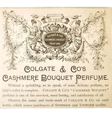 Colgate Cashmere Bouquet Perfume 1885 Advertisement Victorian Beauty ADBN1A13