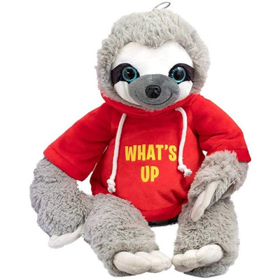 PELUCHE BRADIPO CON MAGLIETTA MORBIDO CHIUSURA VELCRO SULLE MANI CM. 25  -19401/1 | eBay