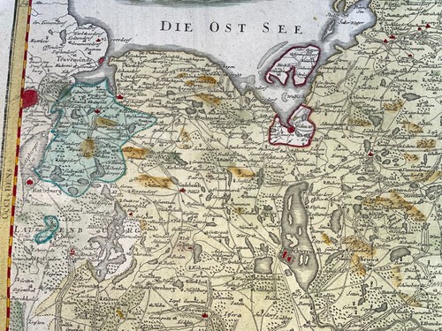 GERMANY MECKLENBURG 1781 HOMANN HRS LARGE ANTIQUE MAP 18TH CENTURY - Picture 5 of 13