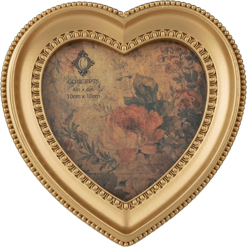 Concepts 4x4 金色双串珠树脂心形相框 — 第 4/4 张图片