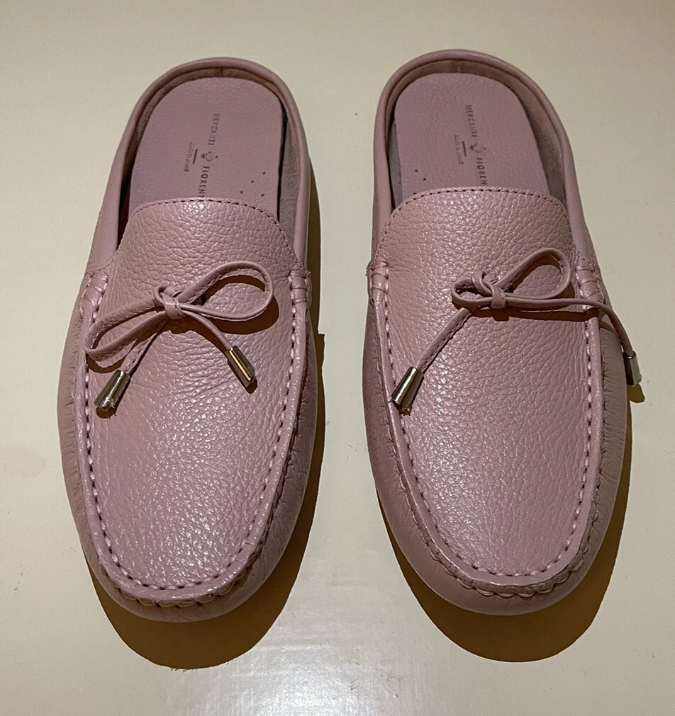 NEW MERCANTI FIORENTINI MOCCASIN MULE LEATHER PINK WOMEN 10