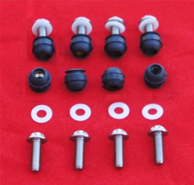 Kit De 20 Vis De Pare-brise Moto ABSOPRO - Filetage M5, Longueur 20mm, Joints Inclus, Argenté/Noir - 5
