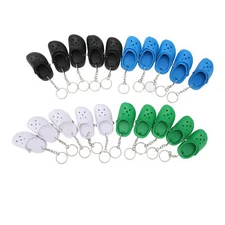20PCS 3D MINI CROC SANDAL KEYRING SHOE KEYCHAIN CUTE COLORFUL SLIPPER KEY RI HBH