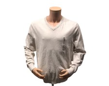 Tommy Hilfiger V Neck Sweater Cream Size XL Mens NWT 59 78F3335 